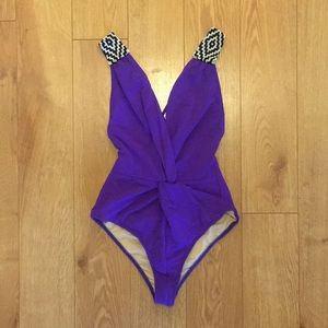 Mara Hoffman size M one piece beaded swimsuit